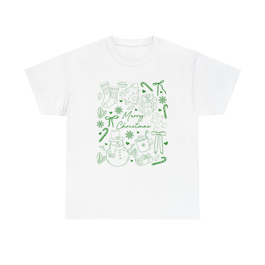 Merry Christmas Unisex Heavy Cotton Tee, Holiday T-Shirt, Christmas Apparel, Gift for Him/Her, Festive Fashion - Resilient Mind Media