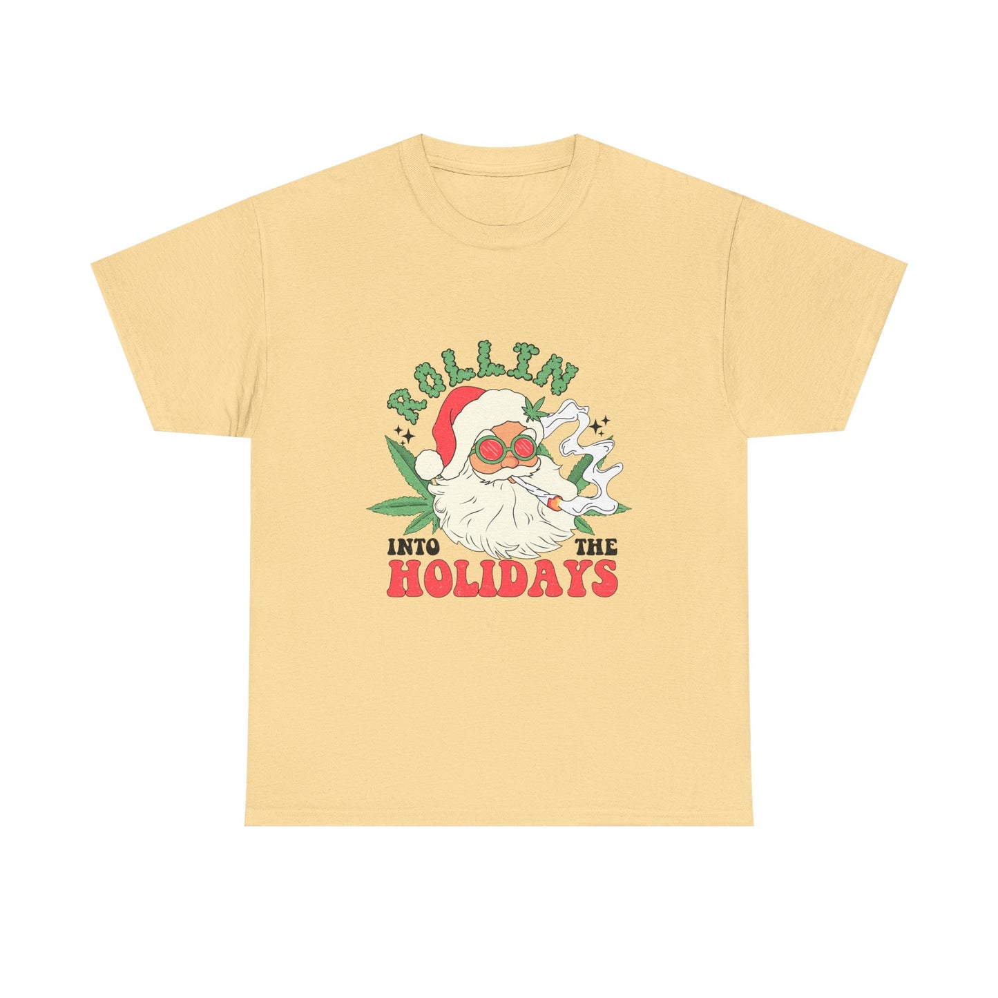 WEED FUNNY CANNABIS Rollin' into the Holidays Unisex Heavy Cotton Tee - Resilient Mind Media