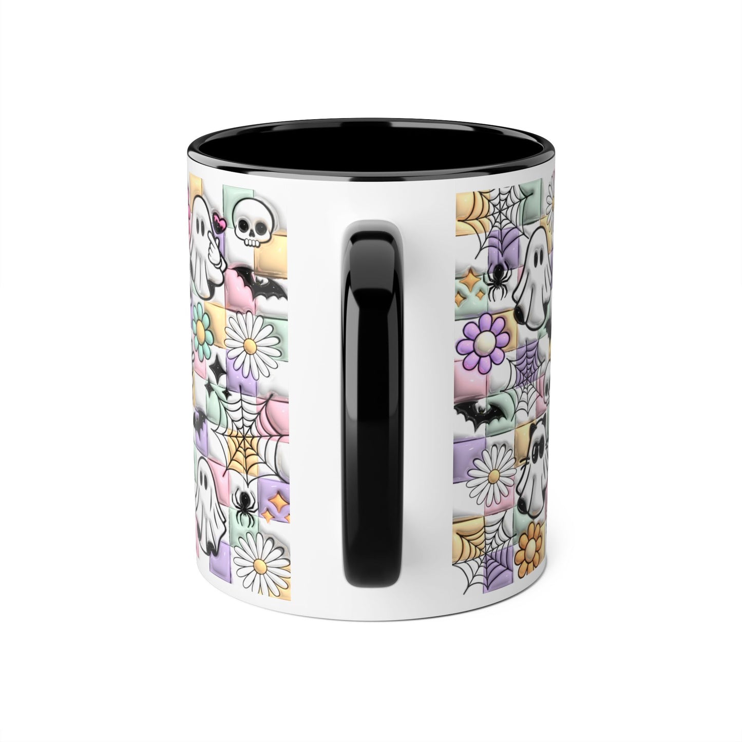 Halloween Ghosts and Flowers Accent Mug, 11oz - Resilient Mind Media