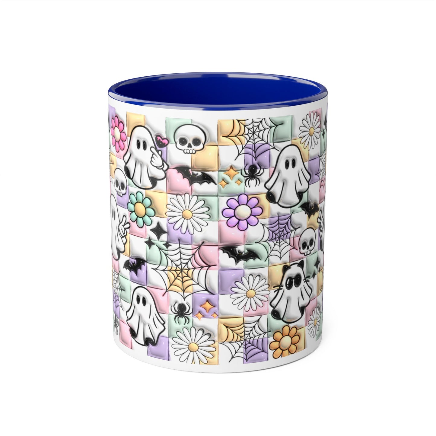 Halloween Ghosts and Flowers Accent Mug, 11oz - Resilient Mind Media