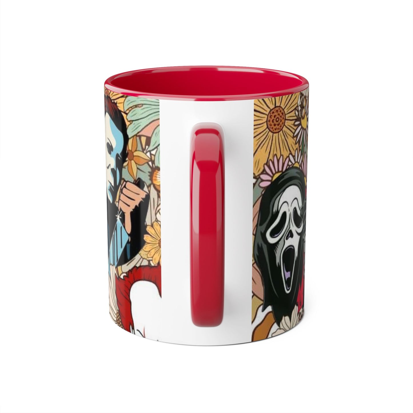 Chic Horror Accent Mugs, 11oz | Unique Gift for Horror Fans, Coffee Lover's Collectible, Spooky Seasonal Decor, Movie Night Essentials - Resilient Mind Media