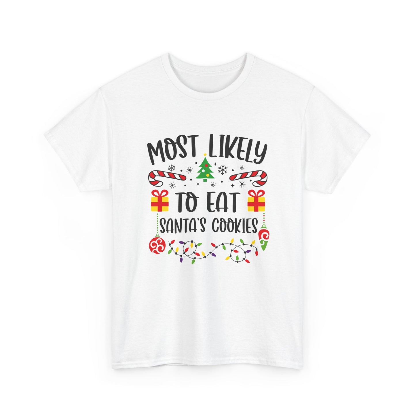 Holiday Graphic Tee - Most Likely to Eat Santa's Cookies, Christmas Shirt, Fun Festive Apparel, Gift for Kids, Family Matching - Resilient Mind Media