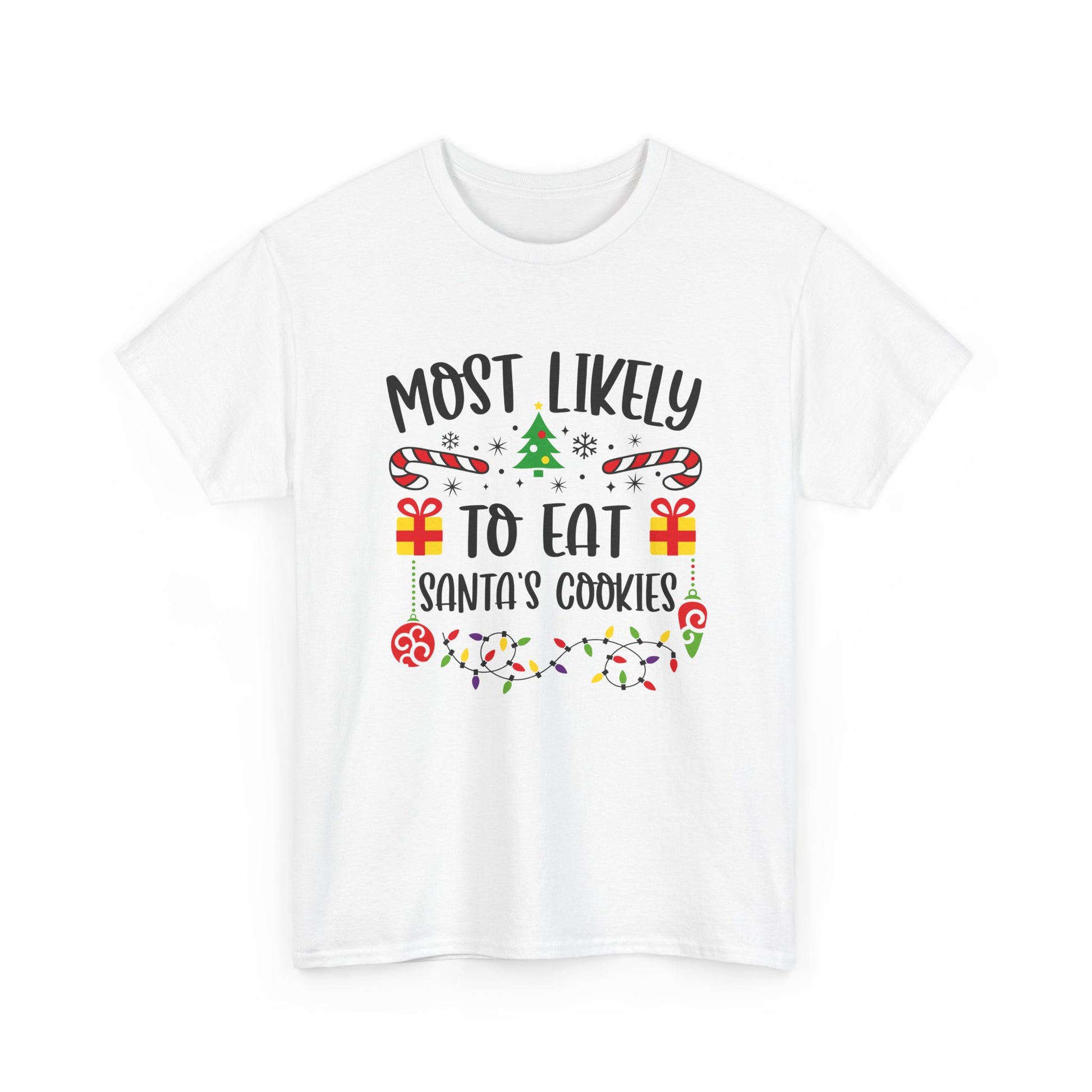 Holiday Graphic Tee - Most Likely to Eat Santa's Cookies, Christmas Shirt, Fun Festive Apparel, Gift for Kids, Family Matching - Resilient Mind Media