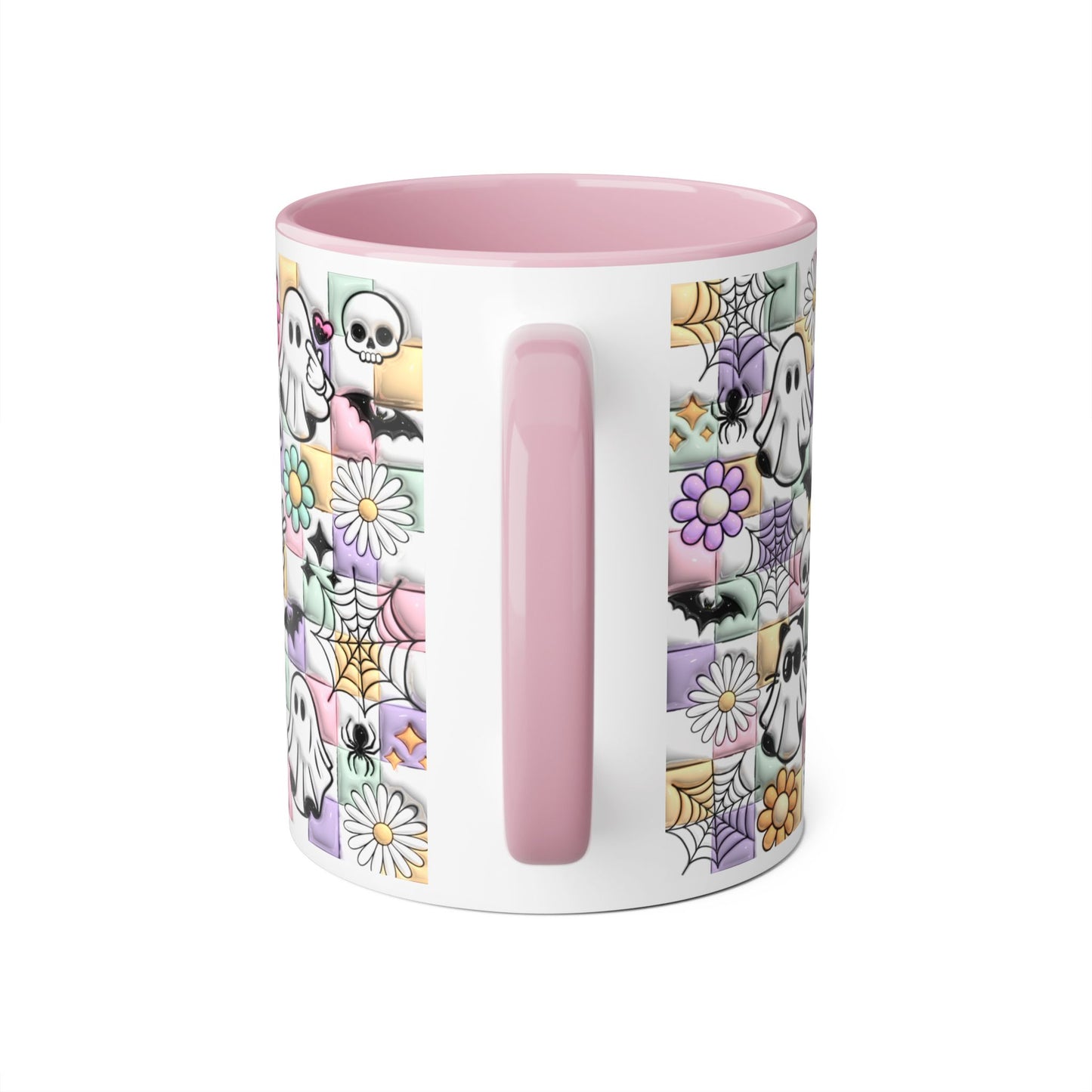 Halloween Ghosts and Flowers Accent Mug, 11oz - Resilient Mind Media