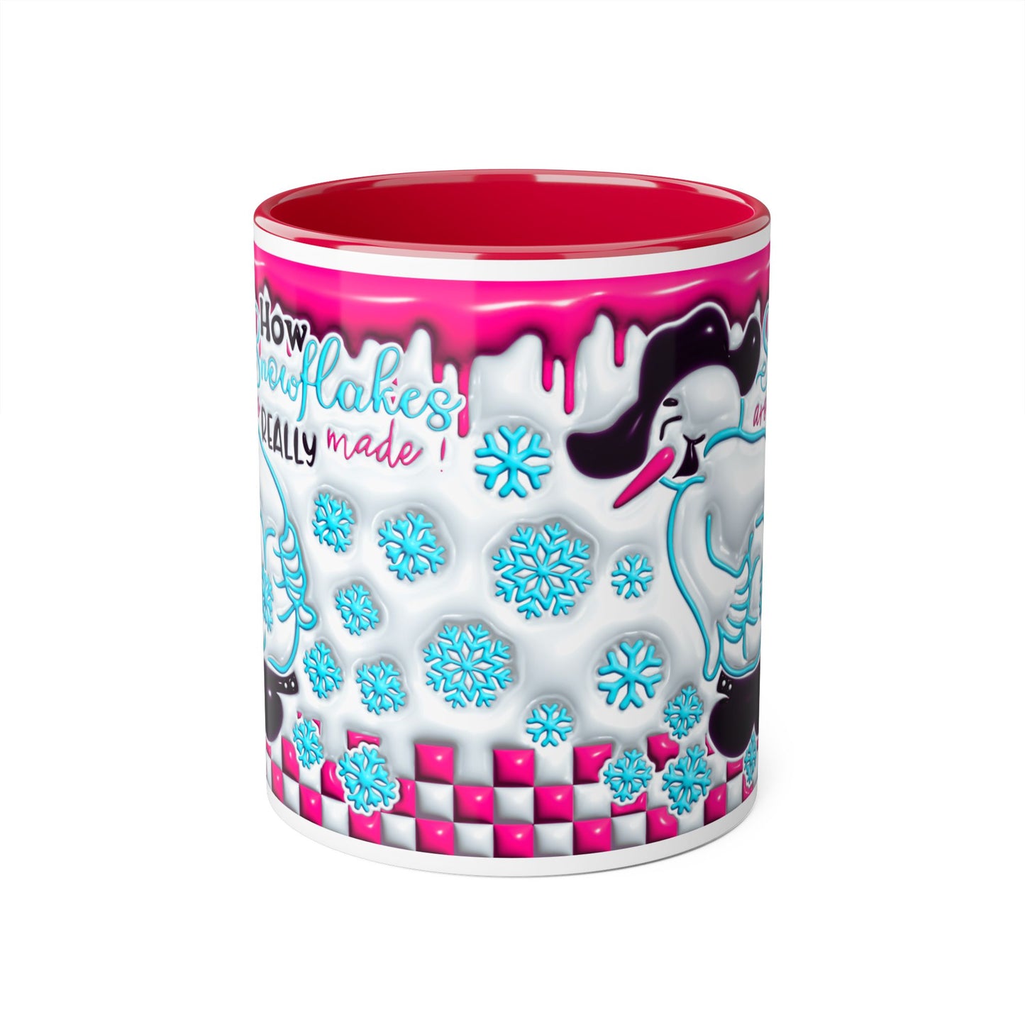 Colorful Winter Themed Accent Mug - 'How Snowflakes Are Really Made!' - Resilient Mind Media