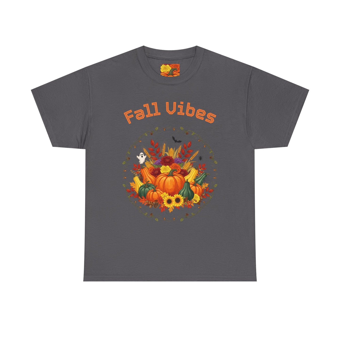 Fall Vibes Unisex Cotton Tee | Cute Autumn Shirt for Thanksgiving, Seasonal Gatherings, Cozy Nights, Harvest Celebrations, Gift