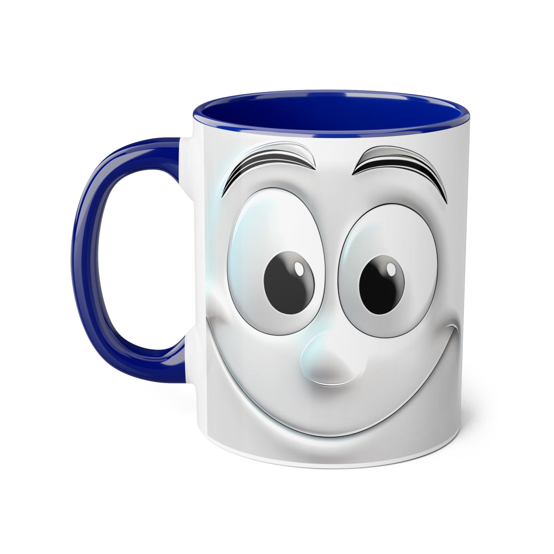 Cheerful Face Accent Mug - 11oz Coffee Cup for Daily Motivation - Resilient Mind Media
