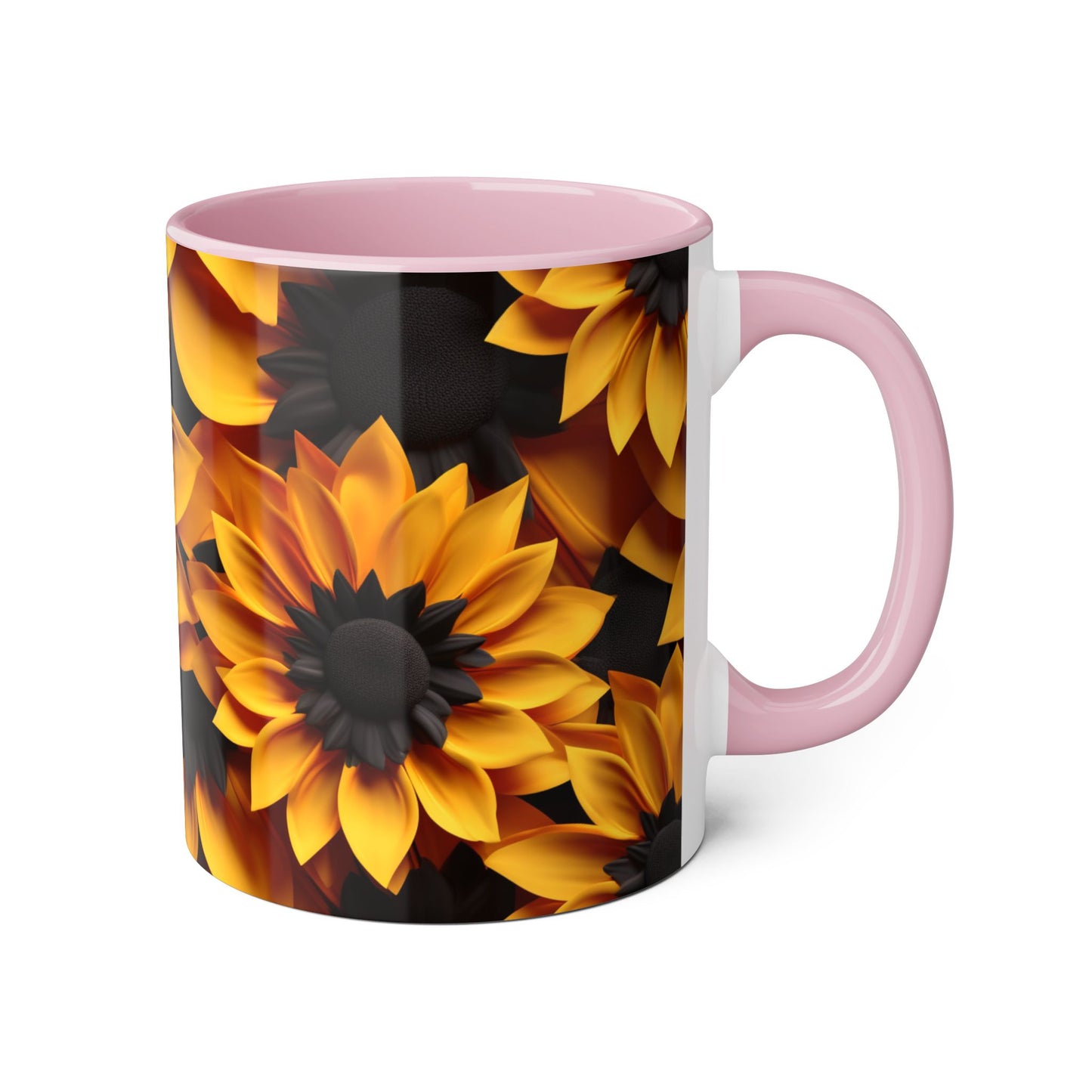 Sunflower Accent Mug - 11oz Floral Coffee Cup for Nature Lovers