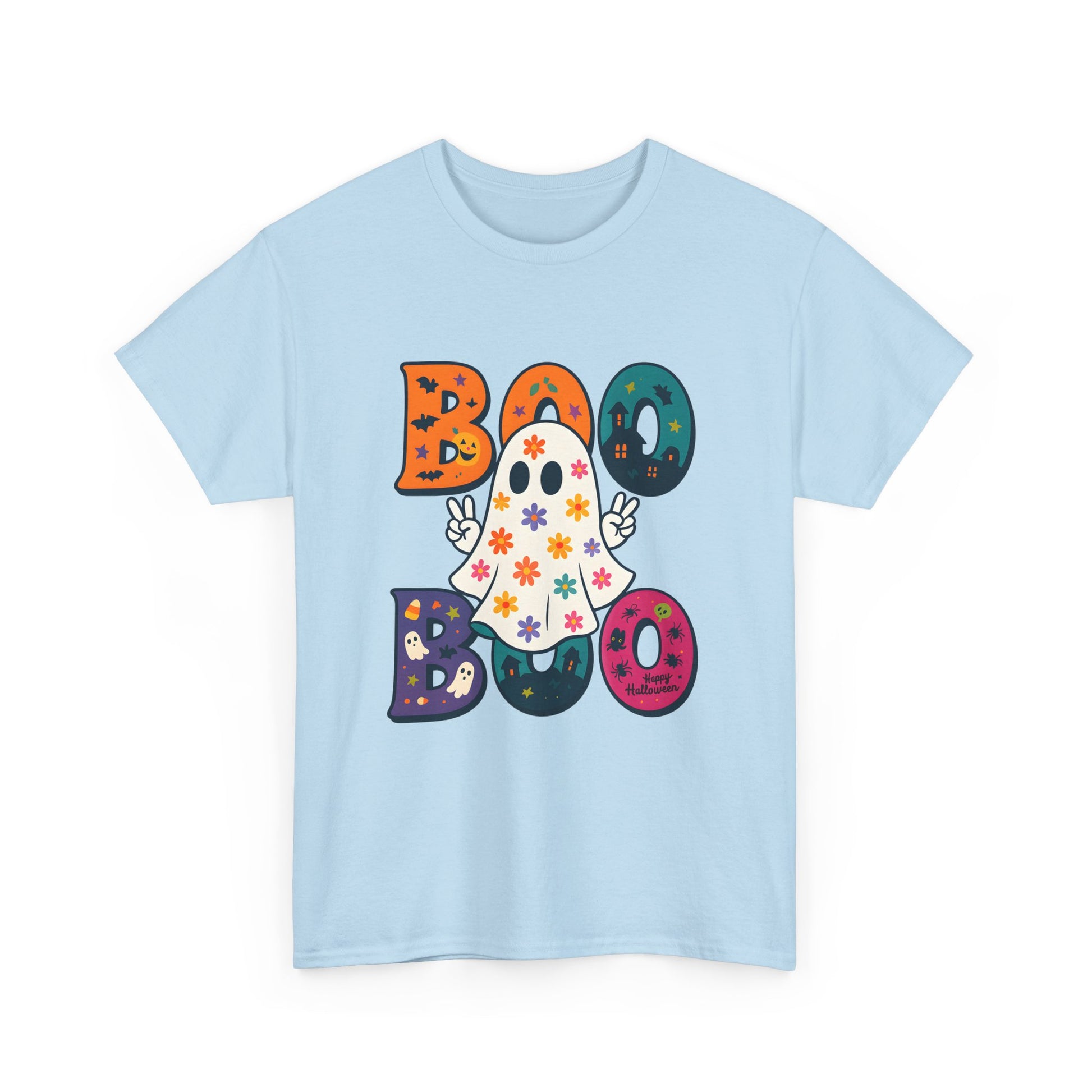 Boo Boo Ghost T-Shirt, Halloween Tee, Unisex Cotton Tee, Cute Halloween Shirt, Spooky Season Apparel, Fall Fashion - Resilient Mind Media