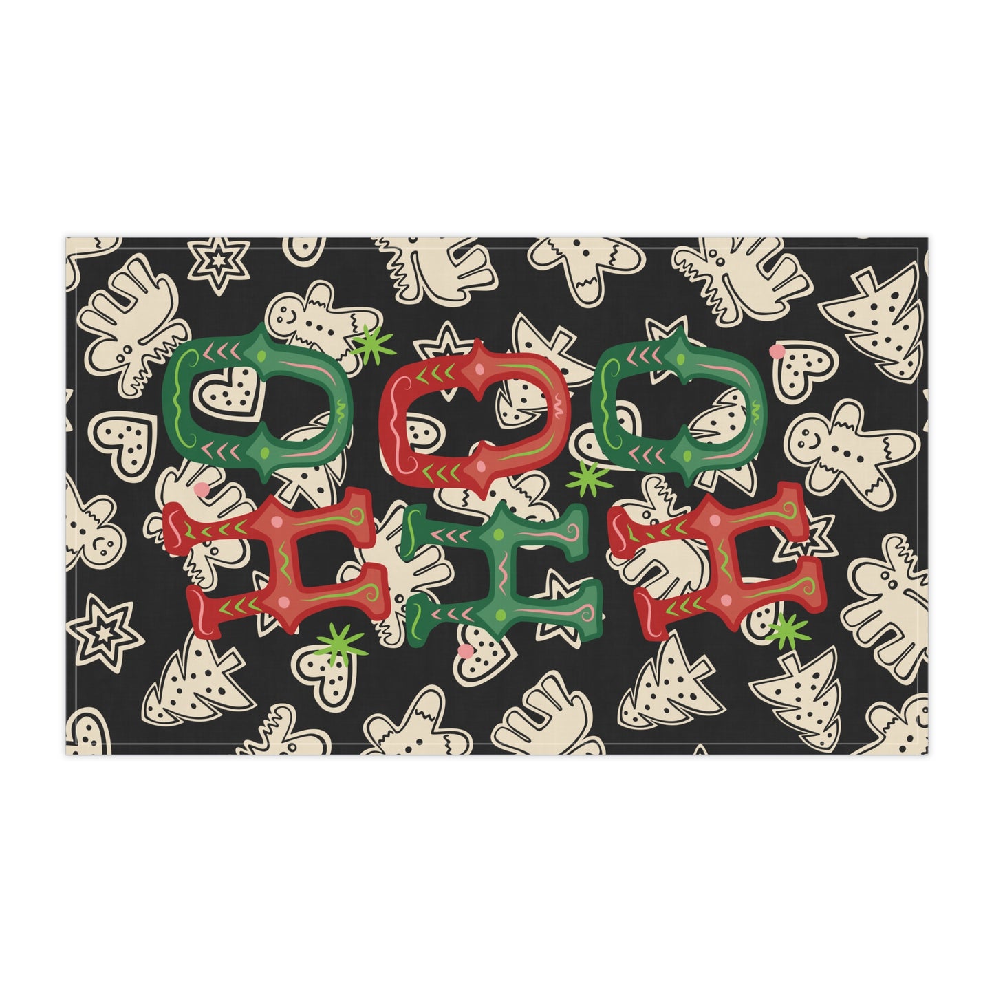 Festive Holiday Tea Towels, Fun Christmas Kitchen Decor, HO HO HO Cotton Dish Towels, Gift for Bakers, Seasonal Home Accessories - Resilient Mind Media