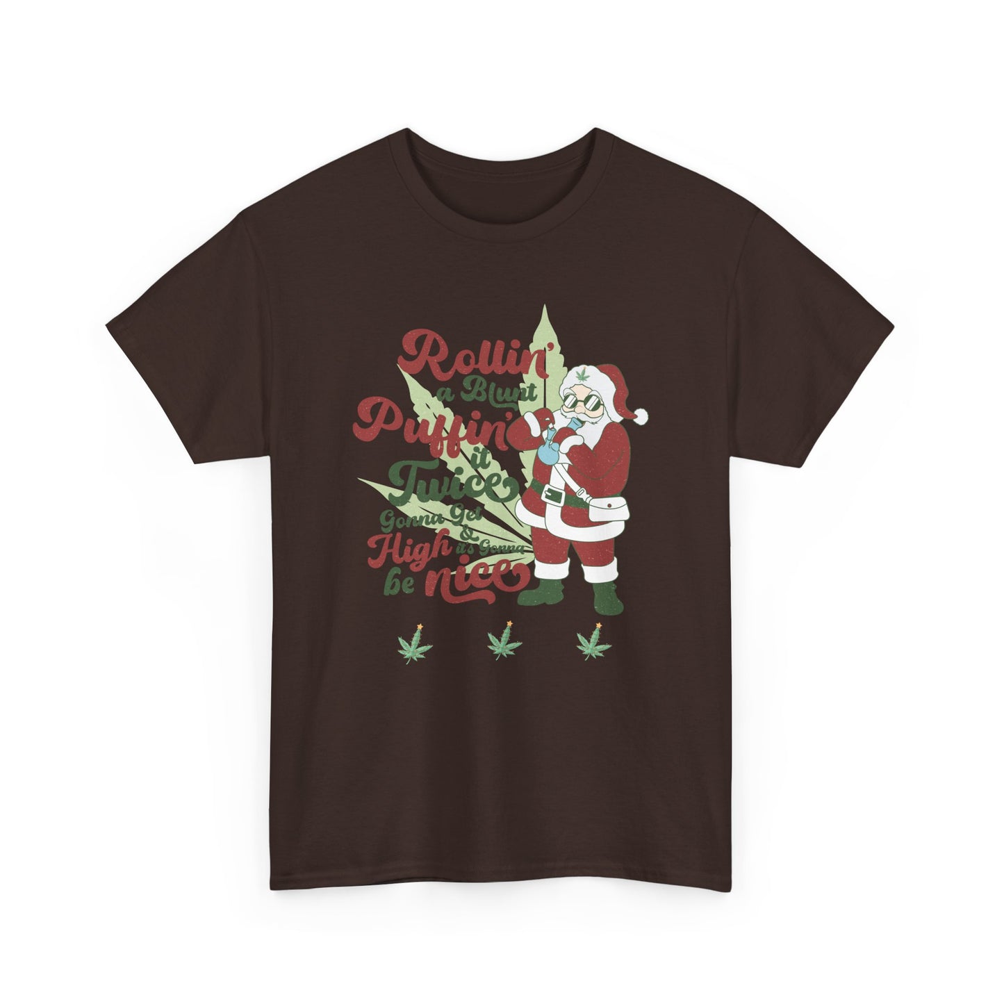 WEED FUNNY Holiday Cannabis Santa Tee – Unisex Heavy Cotton T-Shirt - Resilient Mind Media