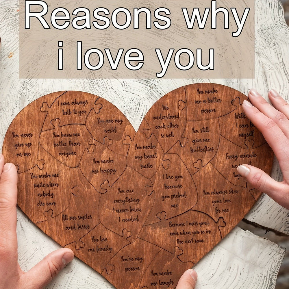 NNETM 20 Reasons Why I Love You Wooden Heart Puzzle-1