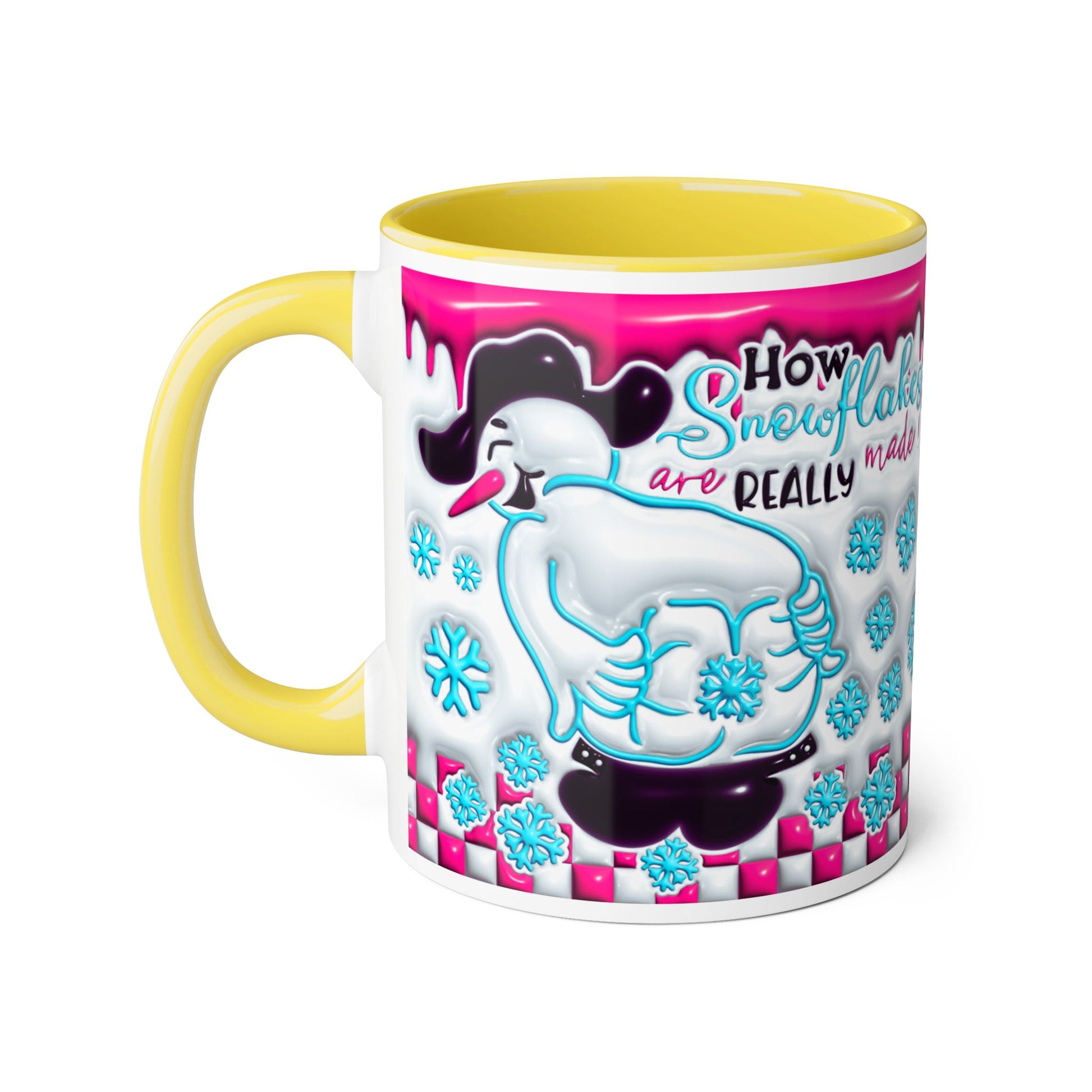 Colorful Winter Themed Accent Mug - 'How Snowflakes Are Really Made!' - Resilient Mind Media
