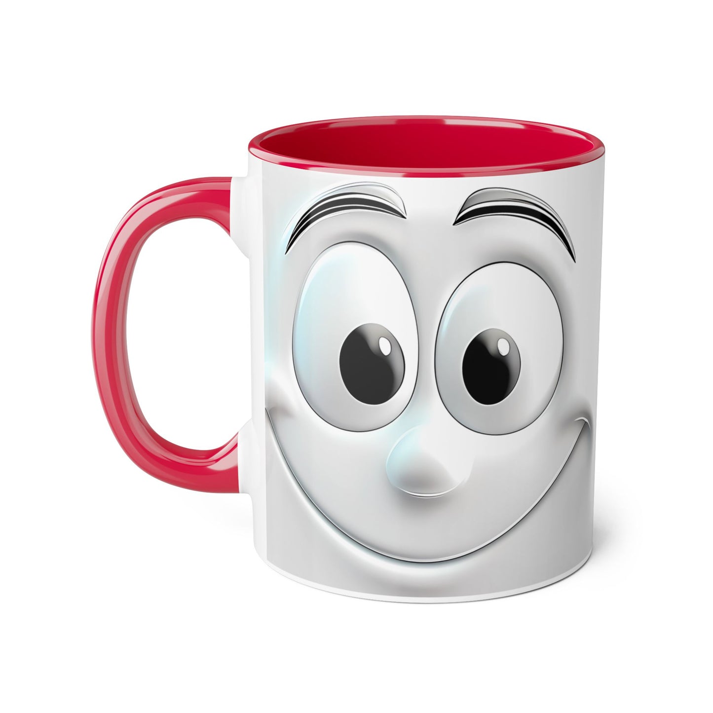 Cheerful Face Accent Mug - 11oz Coffee Cup for Daily Motivation - Resilient Mind Media