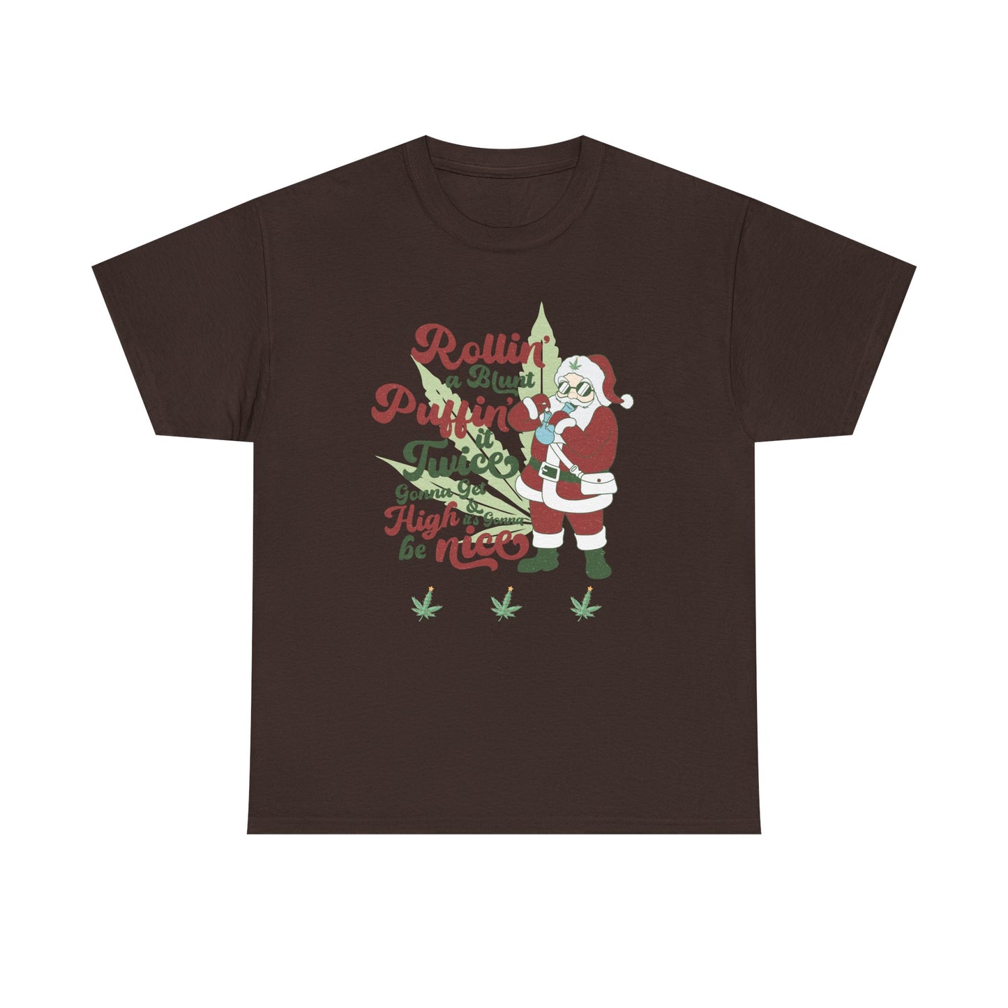 WEED FUNNY Holiday Cannabis Santa Tee – Unisex Heavy Cotton T-Shirt - Resilient Mind Media