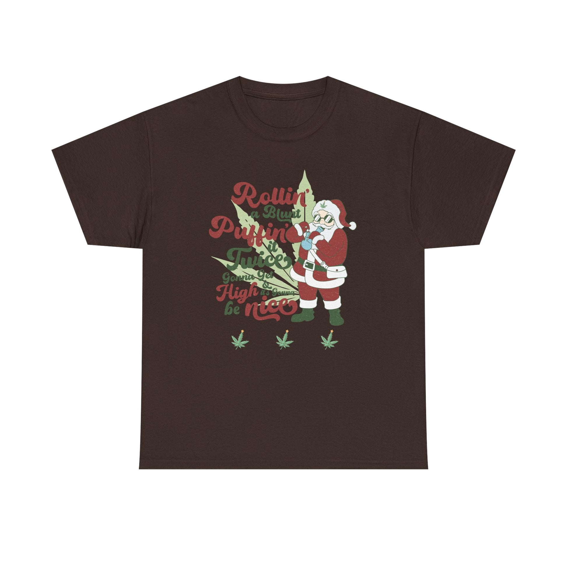 WEED FUNNY Holiday Cannabis Santa Tee – Unisex Heavy Cotton T-Shirt - Resilient Mind Media