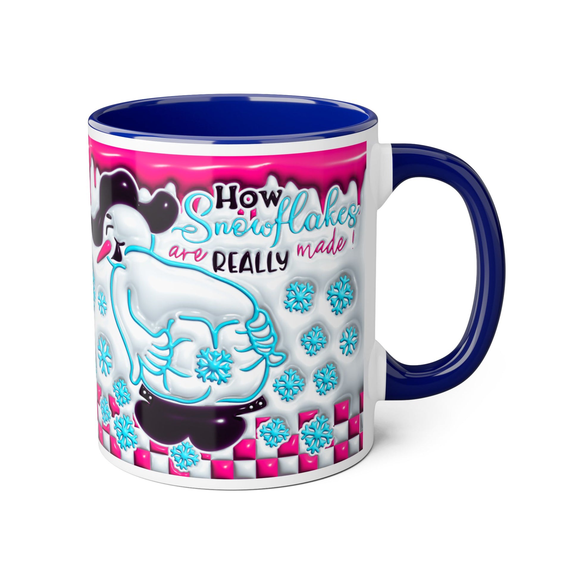 Colorful Winter Themed Accent Mug - 'How Snowflakes Are Really Made!' - Resilient Mind Media