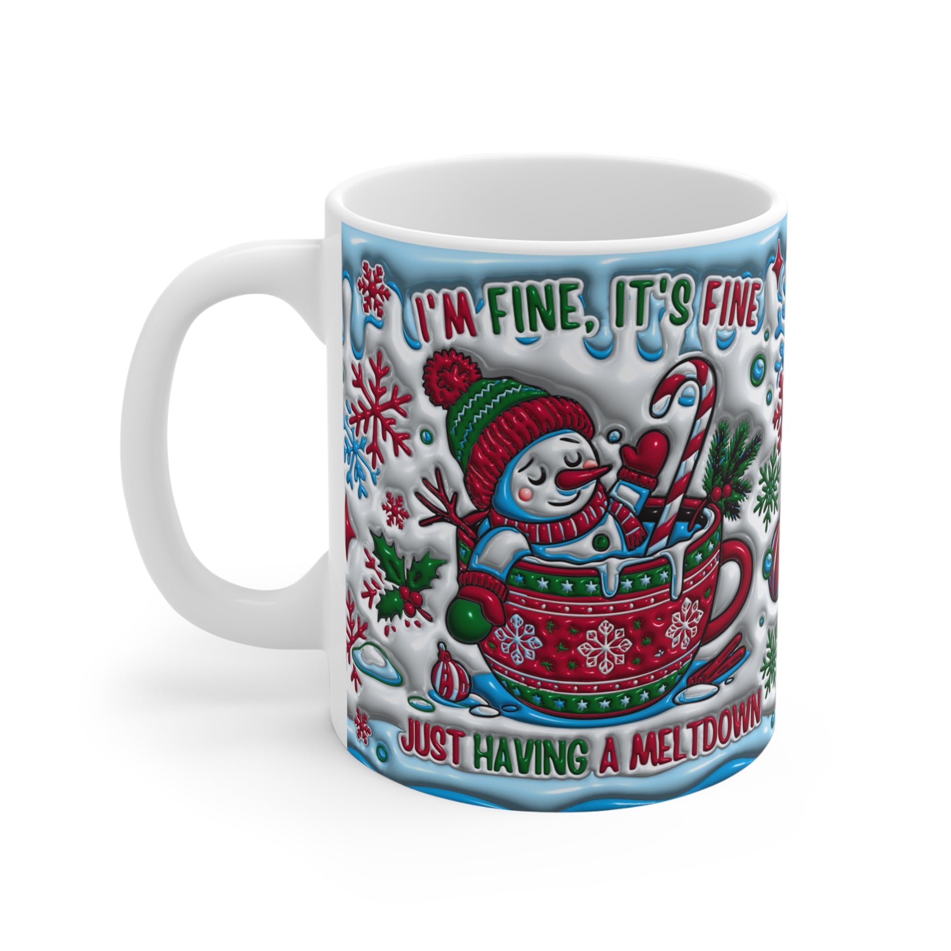 Festive Humor Ceramic Mug - Holiday Meltdown Design - Resilient Mind Media