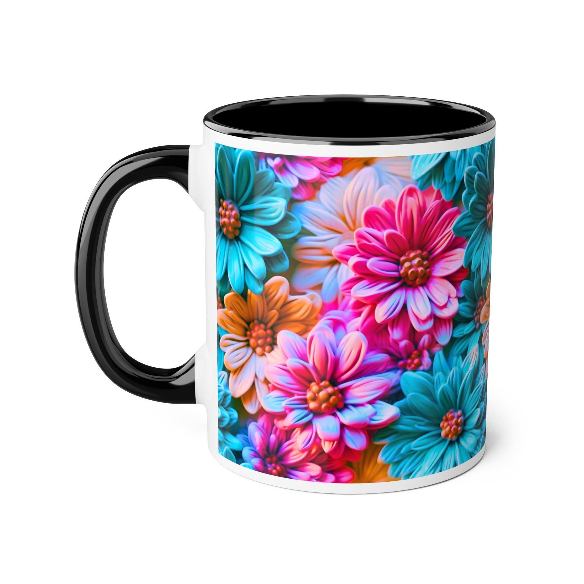 Vibrant Floral Accent Mug - 11oz Coffee Cup for Garden Lovers - Resilient Mind Media