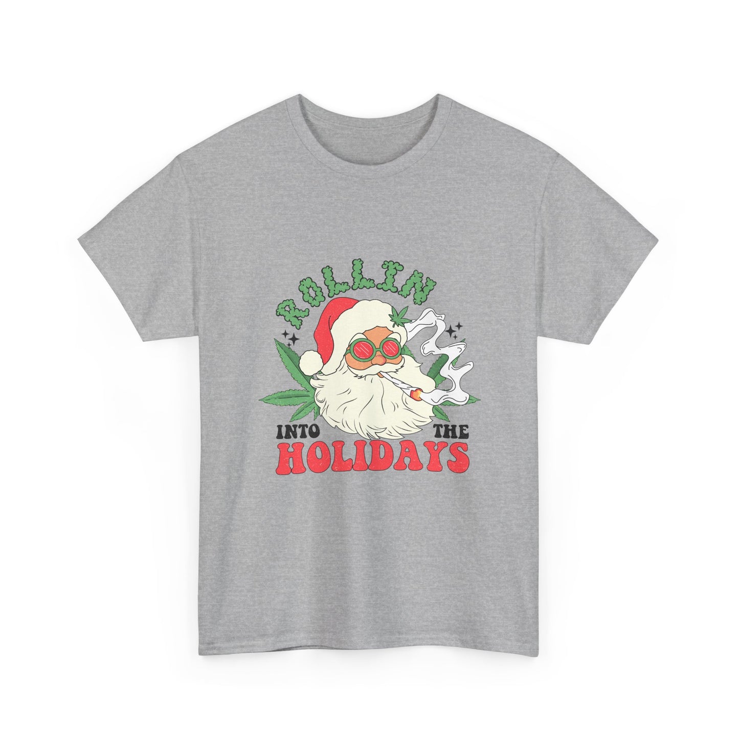 WEED FUNNY CANNABIS Rollin' into the Holidays Unisex Heavy Cotton Tee - Resilient Mind Media