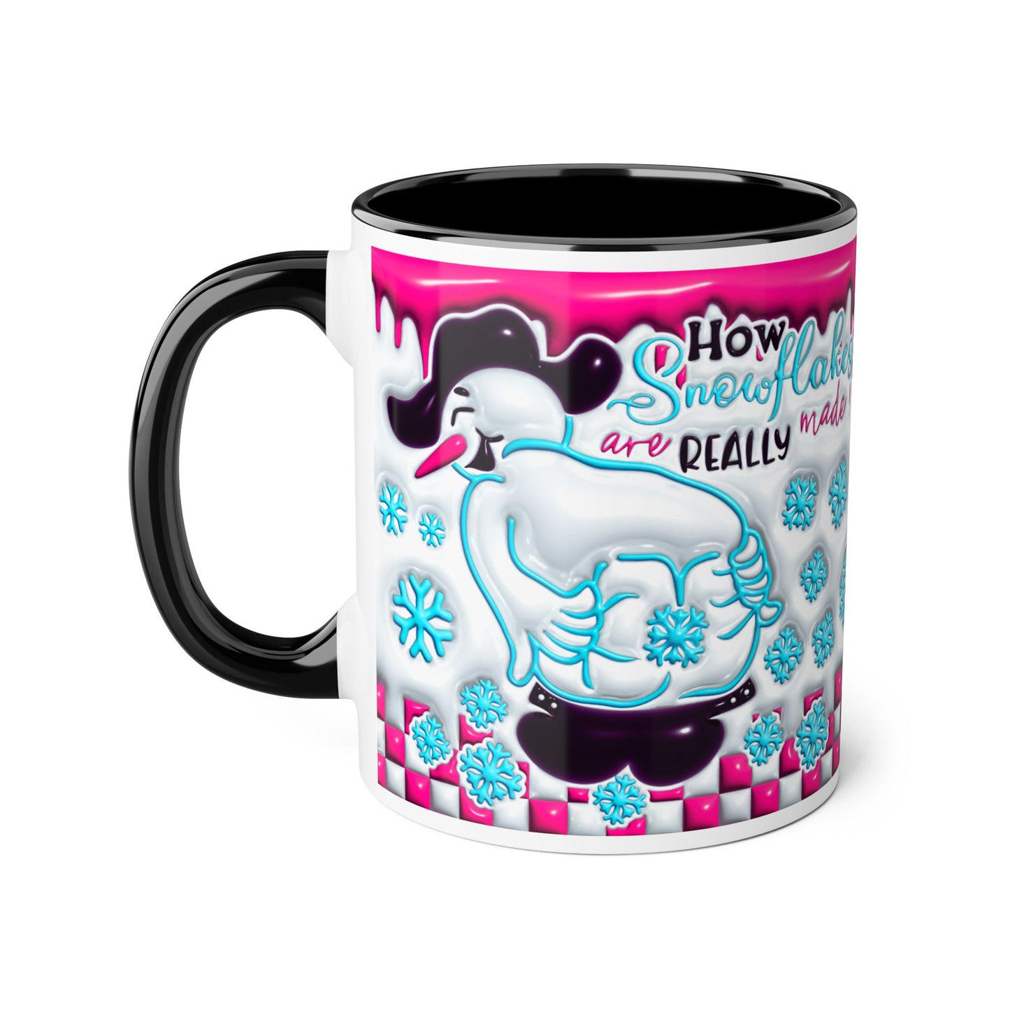 Colorful Winter Themed Accent Mug - 'How Snowflakes Are Really Made!' - Resilient Mind Media