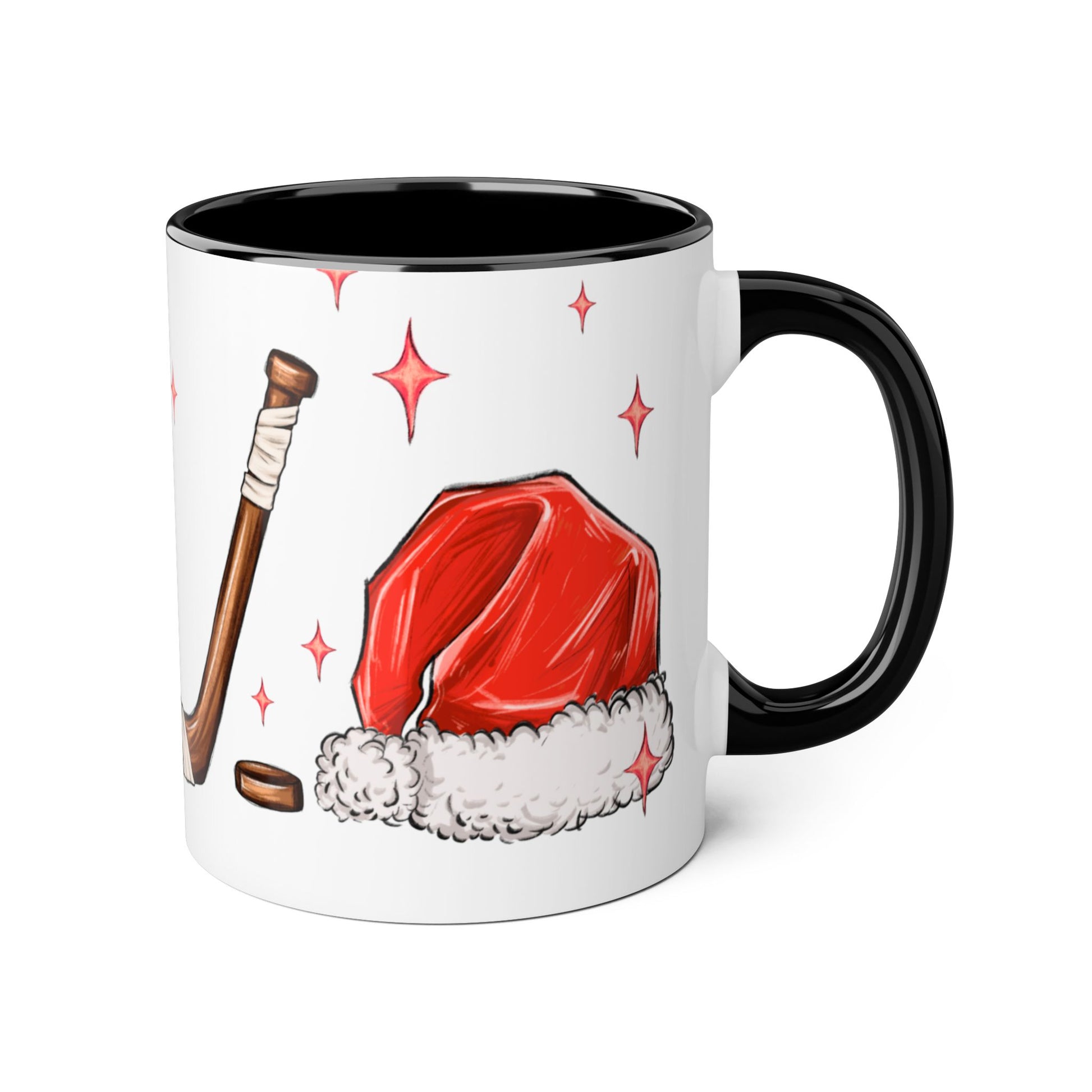 TIS THE SEASON CHRISTMAS HOCKEY Festive Hockey Accent Mug - 11oz Christmas Design - Resilient Mind Media