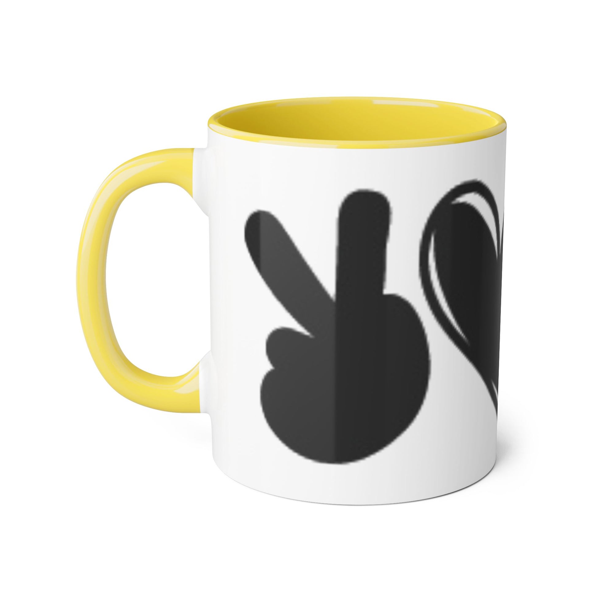 Chic Love Accent Mug - 11oz Black & White Design - Resilient Mind Media