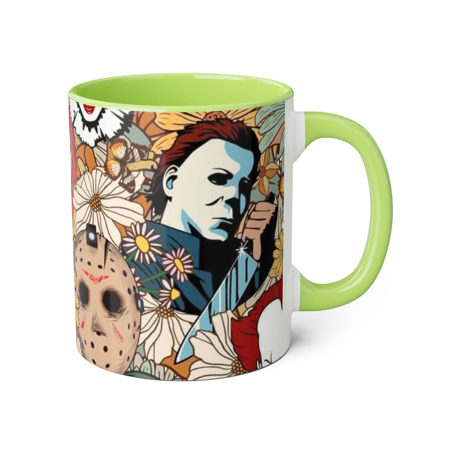 Chic Horror Accent Mugs, 11oz | Unique Gift for Horror Fans, Coffee Lover's Collectible, Spooky Seasonal Decor, Movie Night Essentials - Resilient Mind Media