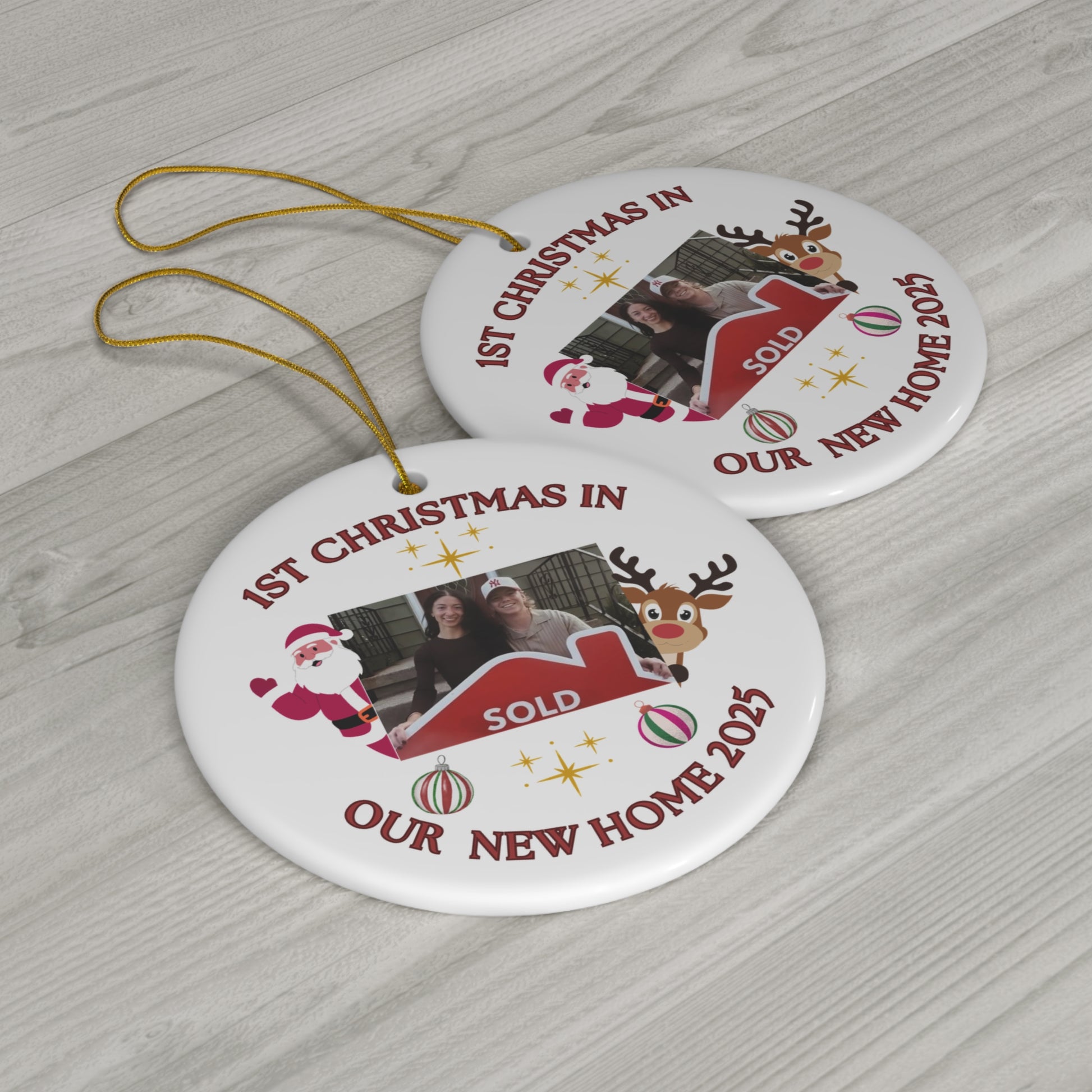 Ceramic Ornament, 1st Christmas New Home Decoration, Housewarming Gift, Holiday Tree Decor, Festive Keepsake, Hanging Bauble - Resilient Mind Media