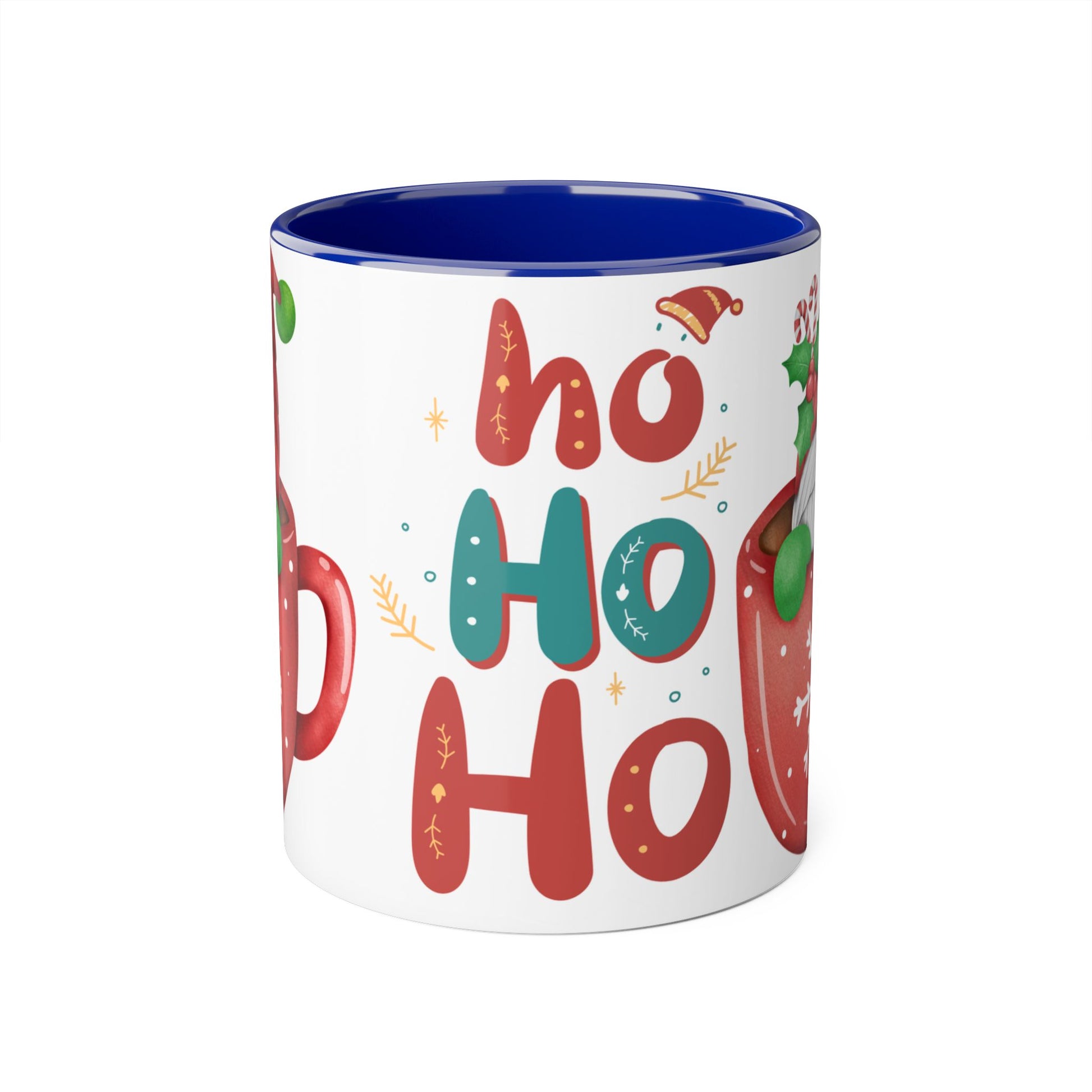 Festive Holiday Mug, Christmas Mug, Santa Coffee Cup, Winter Decor, Ho Ho Ho Gift - Resilient Mind Media