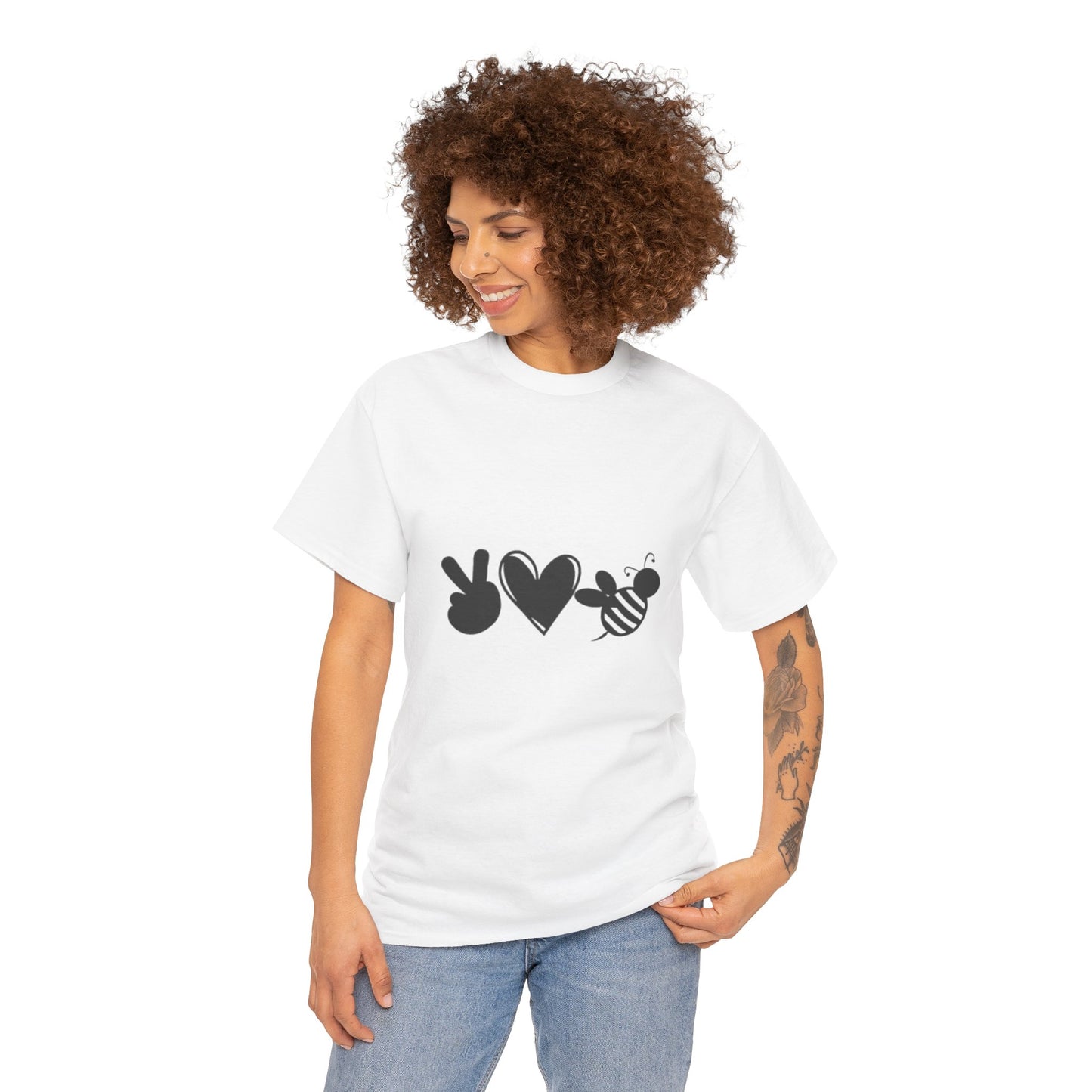 Peace, Love & Bees Unisex Heavy Cotton Tee - Resilient Mind Media