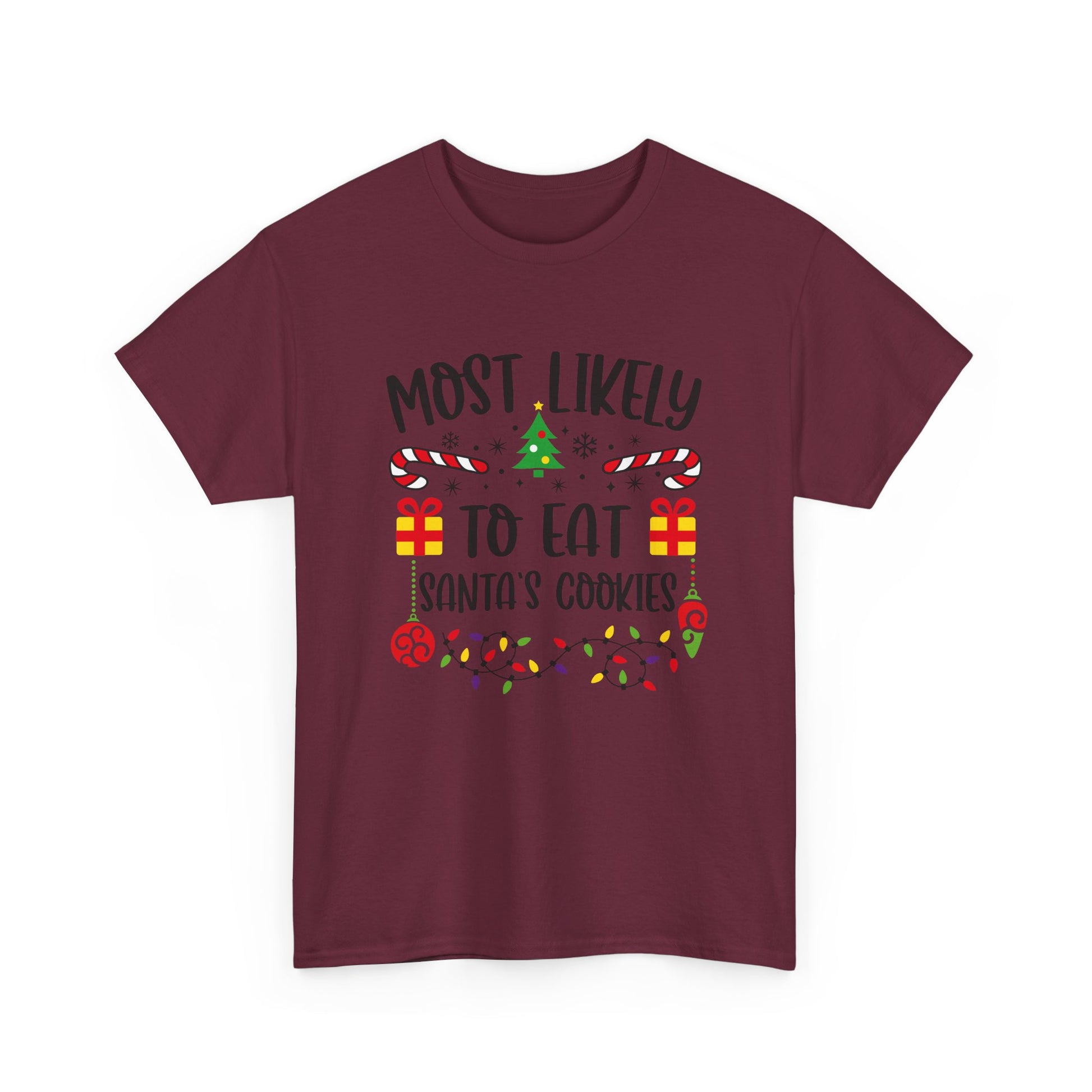 Holiday Graphic Tee - Most Likely to Eat Santa's Cookies, Christmas Shirt, Fun Festive Apparel, Gift for Kids, Family Matching - Resilient Mind Media
