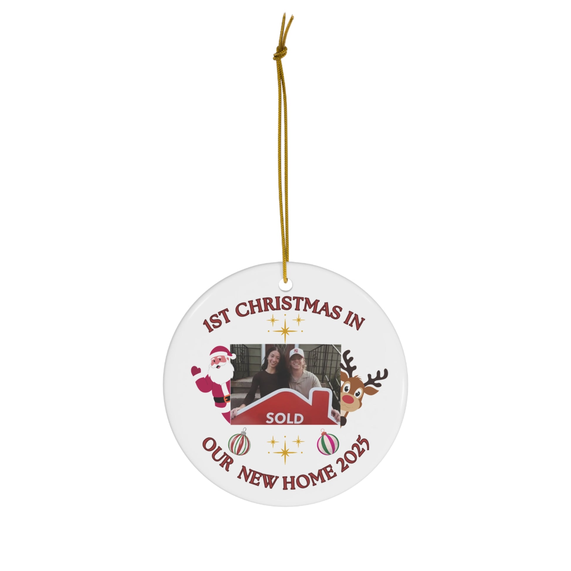 Ceramic Ornament, 1st Christmas New Home Decoration, Housewarming Gift, Holiday Tree Decor, Festive Keepsake, Hanging Bauble - Resilient Mind Media