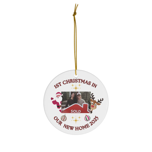 Ceramic Ornament, 1st Christmas New Home Decoration, Housewarming Gift, Holiday Tree Decor, Festive Keepsake, Hanging Bauble - Resilient Mind Media