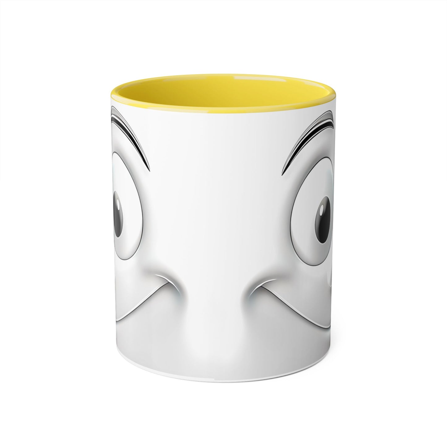 Cheerful Face Accent Mug - 11oz Coffee Cup for Daily Motivation - Resilient Mind Media