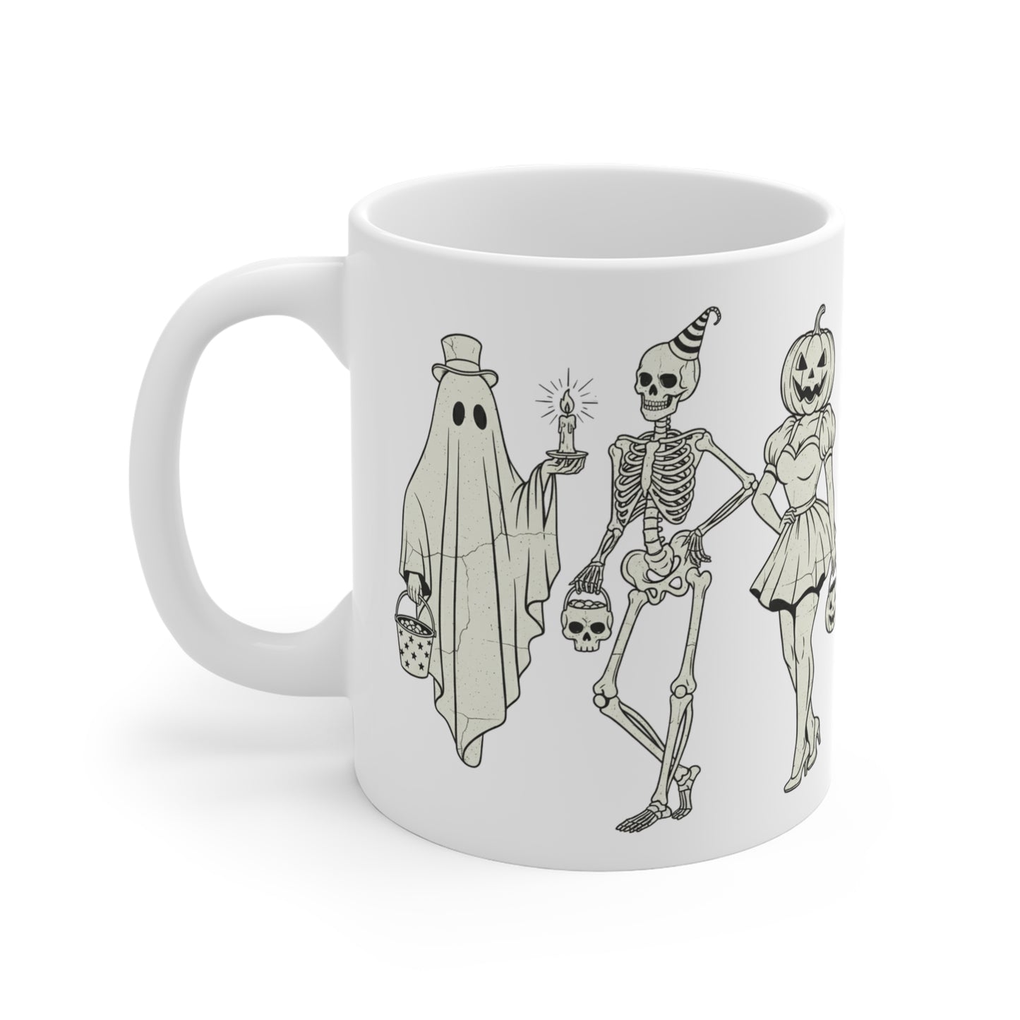 Halloween Ceramic Mugs, Spooky Drinkware, Pumpkin Skeletons, Ghost and Skeleton Mugs, Fall Coffee Cups, Trick or Treat Vessels