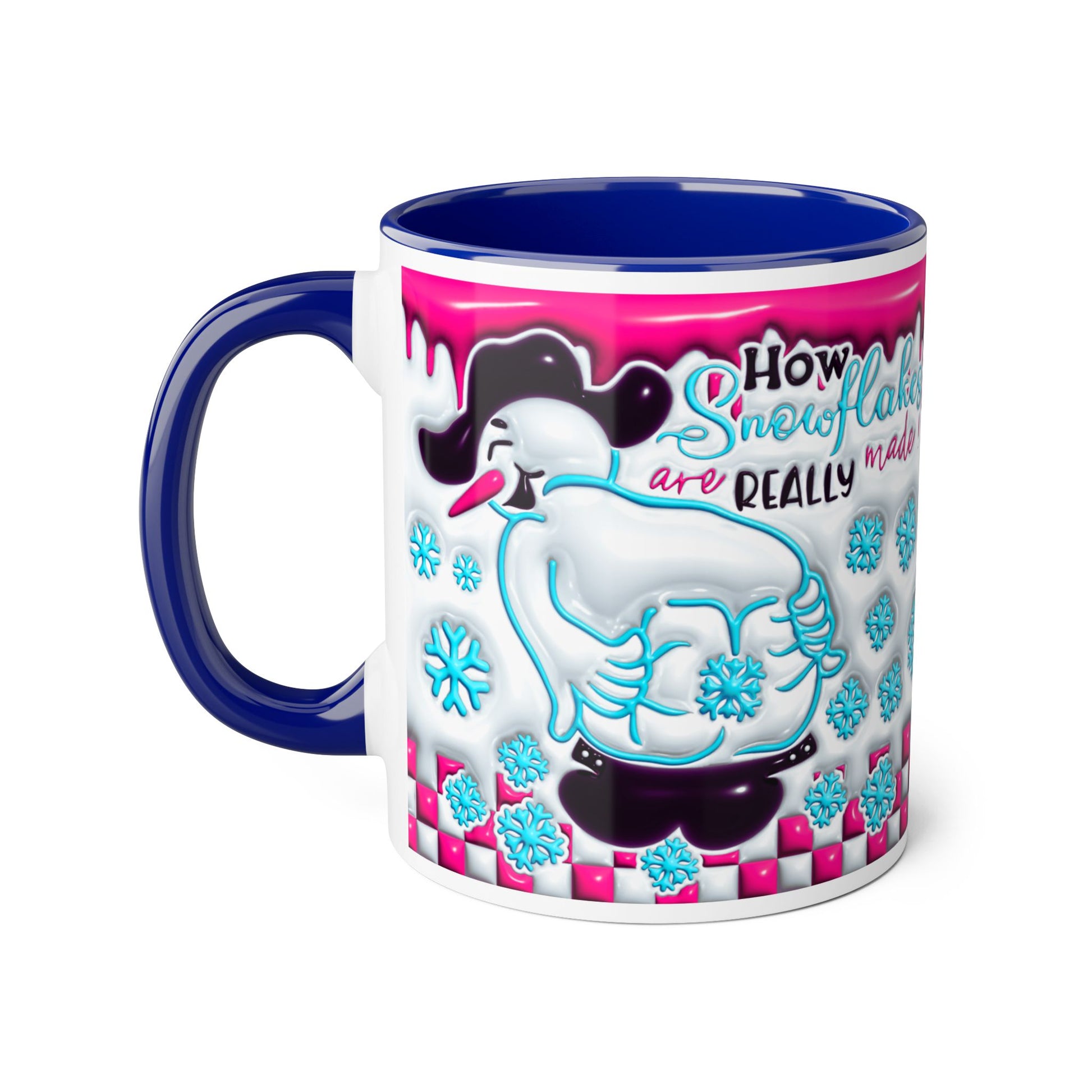 Colorful Winter Themed Accent Mug - 'How Snowflakes Are Really Made!' - Resilient Mind Media