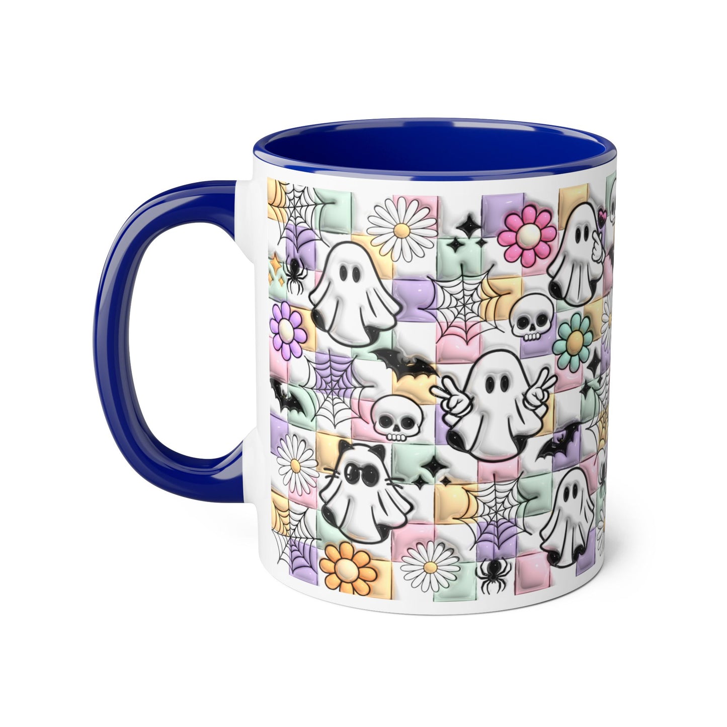 Halloween Ghosts and Flowers Accent Mug, 11oz - Resilient Mind Media