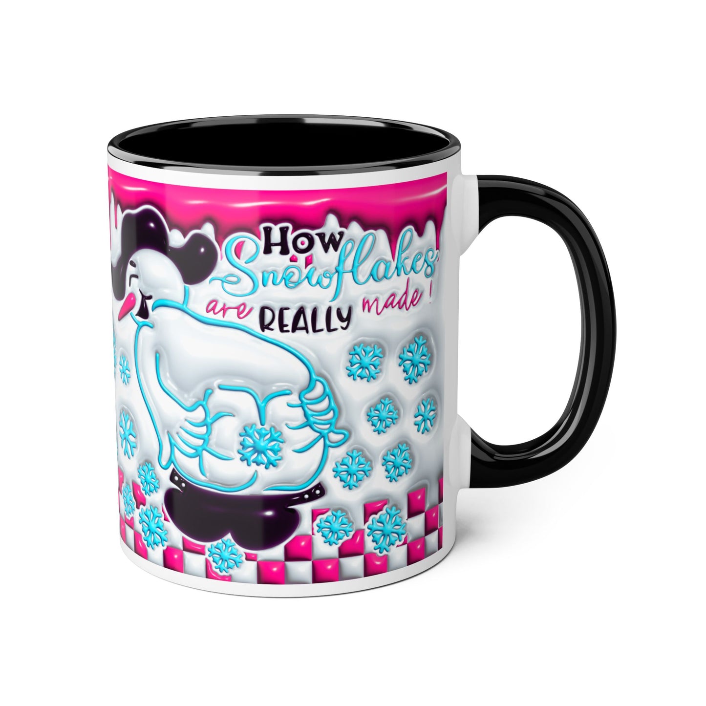 Colorful Winter Themed Accent Mug - 'How Snowflakes Are Really Made!' - Resilient Mind Media
