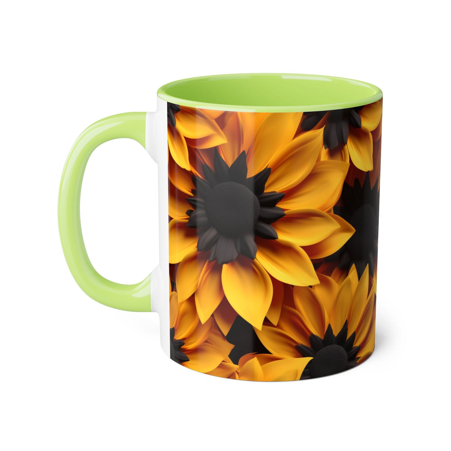 Sunflower Accent Mug - 11oz Floral Coffee Cup for Nature Lovers