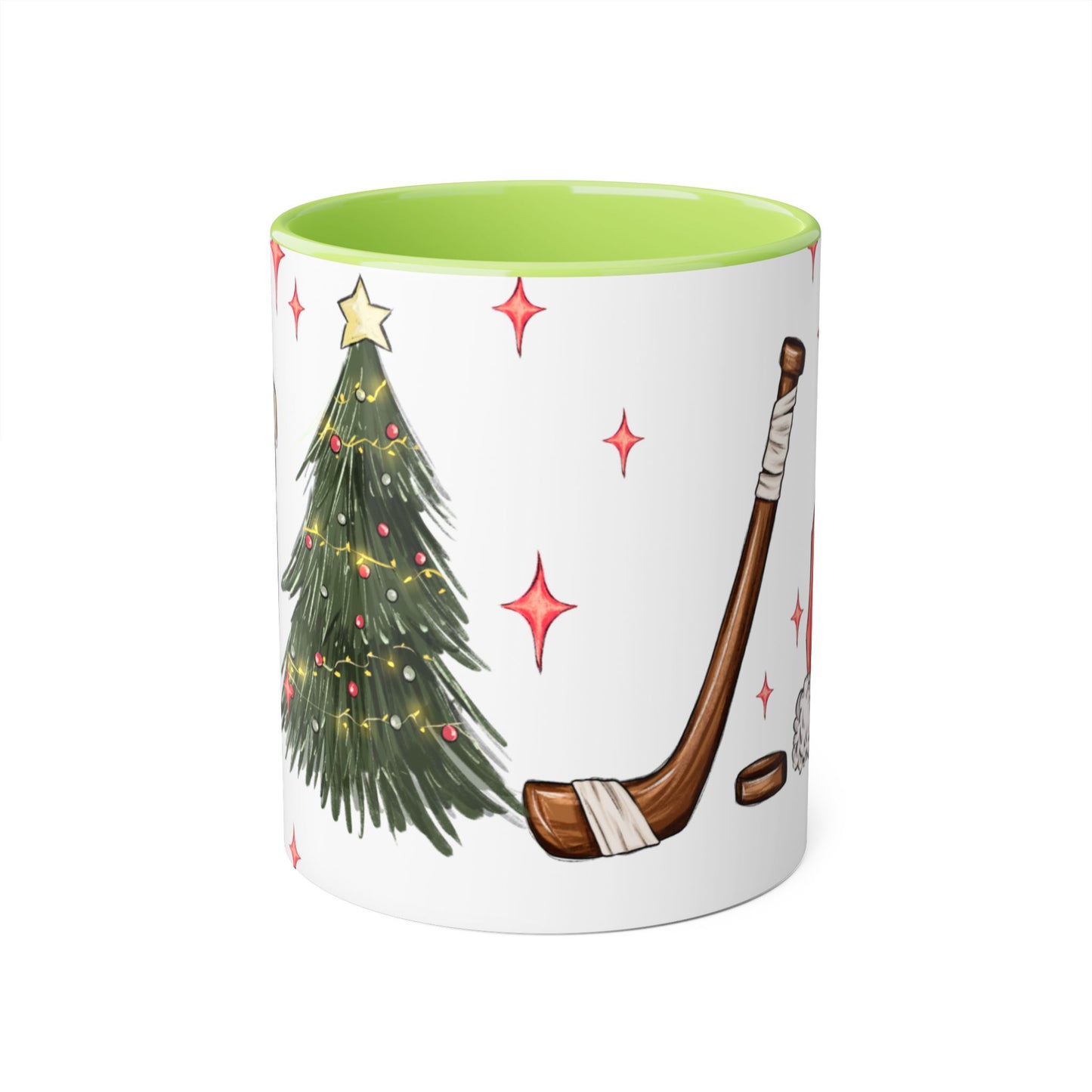 TIS THE SEASON CHRISTMAS HOCKEY Festive Hockey Accent Mug - 11oz Christmas Design - Resilient Mind Media