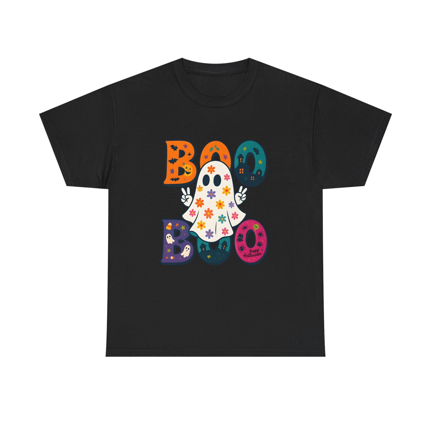 Boo Boo Ghost T-Shirt, Halloween Tee, Unisex Cotton Tee, Cute Halloween Shirt, Spooky Season Apparel, Fall Fashion - Resilient Mind Media