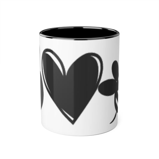 Chic Love Accent Mug - 11oz Black & White Design - Resilient Mind Media