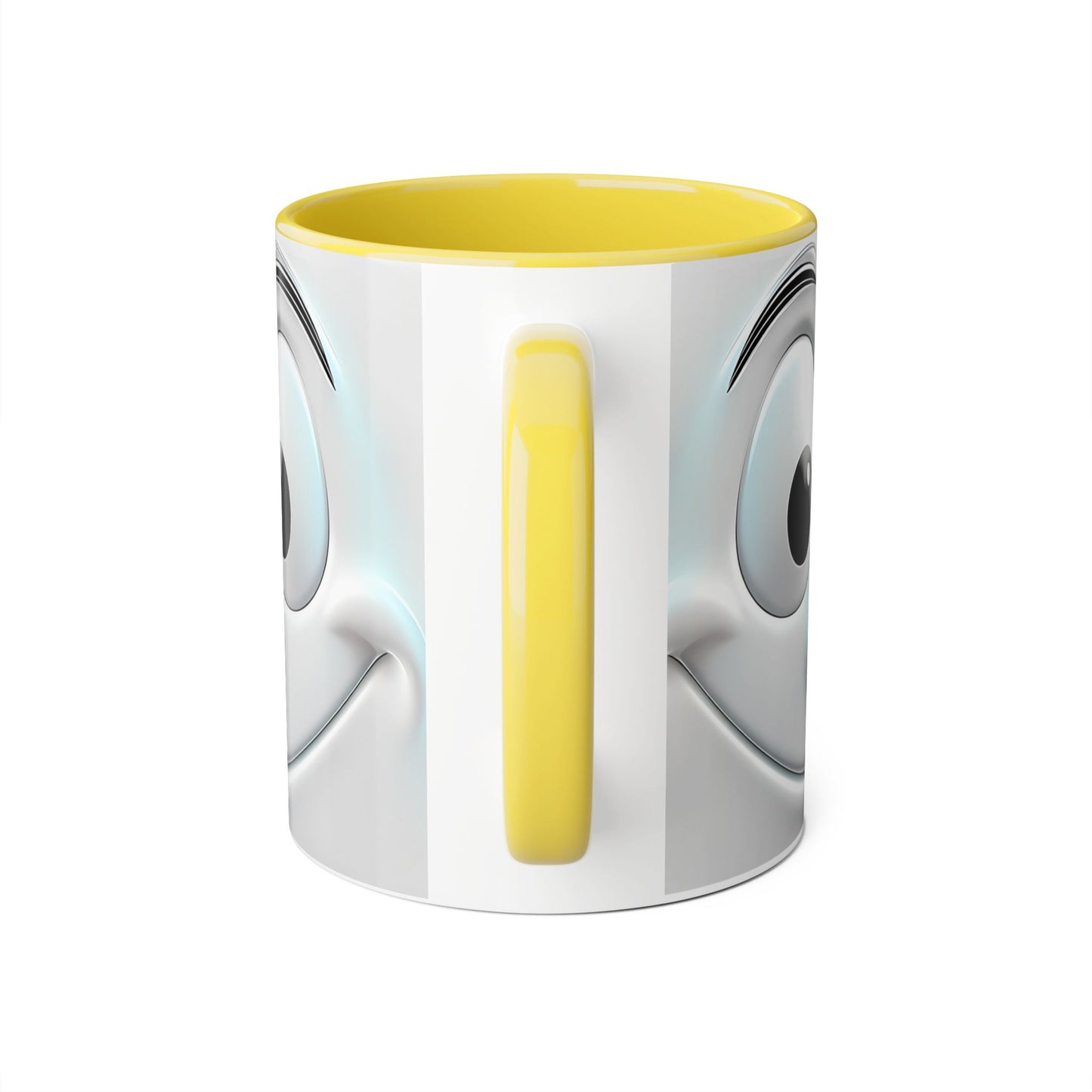 Cheerful Face Accent Mug - 11oz Coffee Cup for Daily Motivation - Resilient Mind Media