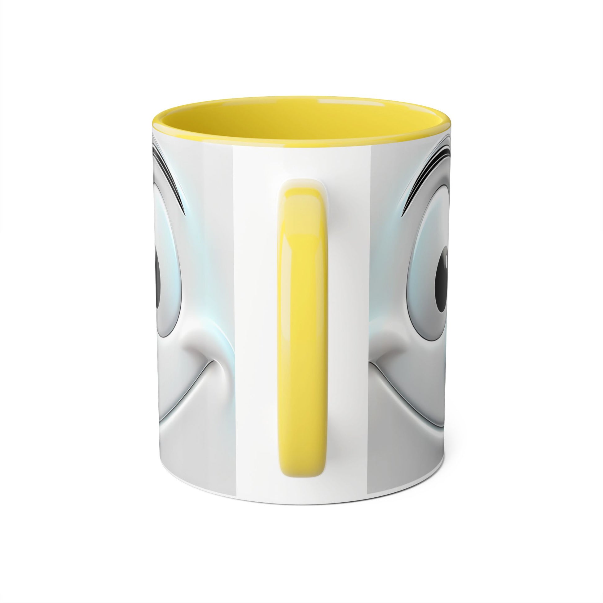 Cheerful Face Accent Mug - 11oz Coffee Cup for Daily Motivation - Resilient Mind Media