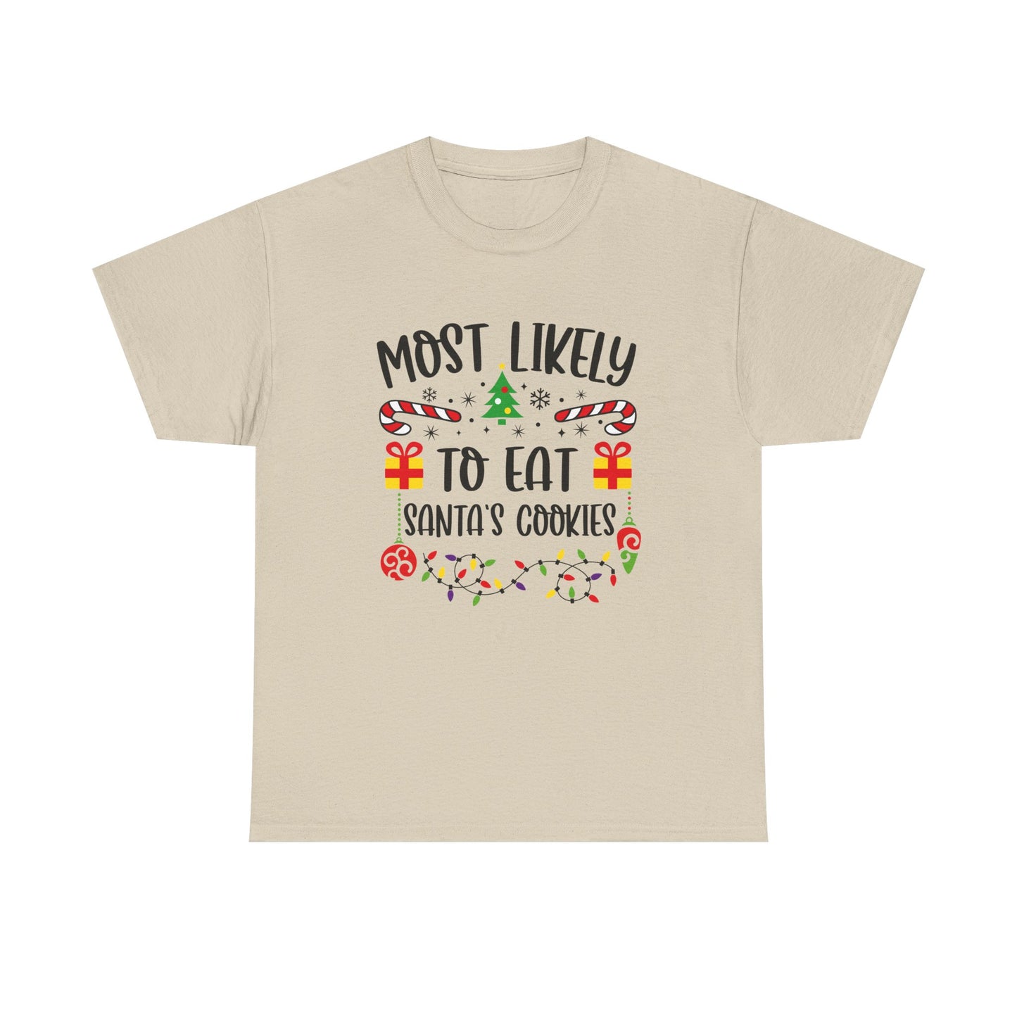 Holiday Graphic Tee - Most Likely to Eat Santa's Cookies, Christmas Shirt, Fun Festive Apparel, Gift for Kids, Family Matching - Resilient Mind Media