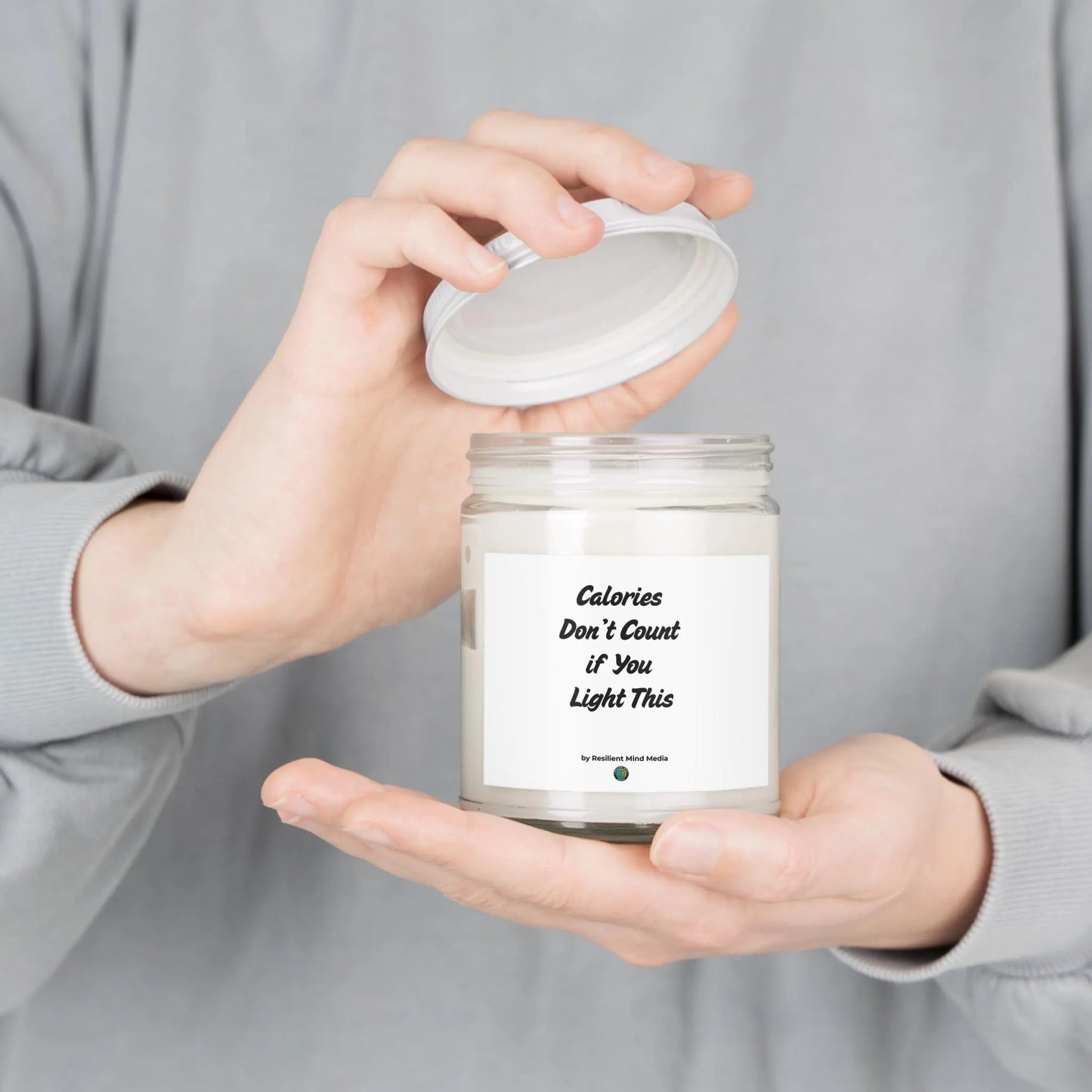 Soy Candle, Aromatherapy Gift, Relaxing Fragrance, Gift for Her, Calories Don’t Count - Resilient Mind Media